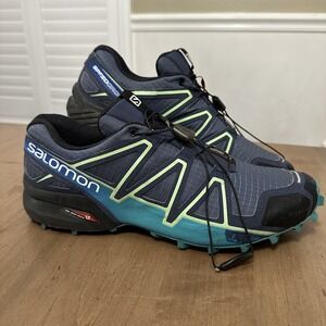 Salomon Speedcross 4 Shoes Mens Size 11 Blue Trail Running Athletic Outdoor LT